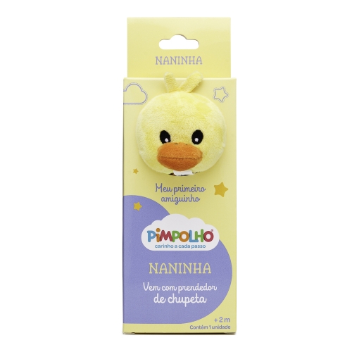 NANINHA COM PRENDEDOR DE CHUPETA PIMPOLHO AMARELO/PATO