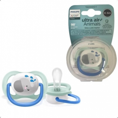 CHUPETA AVENT ULTRA AIR ELEFANTE AZUL 0 A 6M