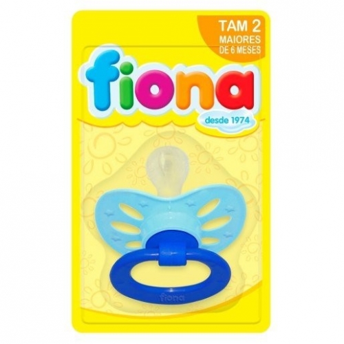 CHUPETA FIONA CLÁSSICA BICO REDONDO SILICONE Nº 2 AZUL