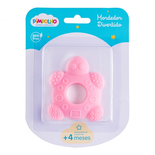 MORDEDOR INFANTIL TARTARUGA UNISSEX PIMPOLHO ROSA