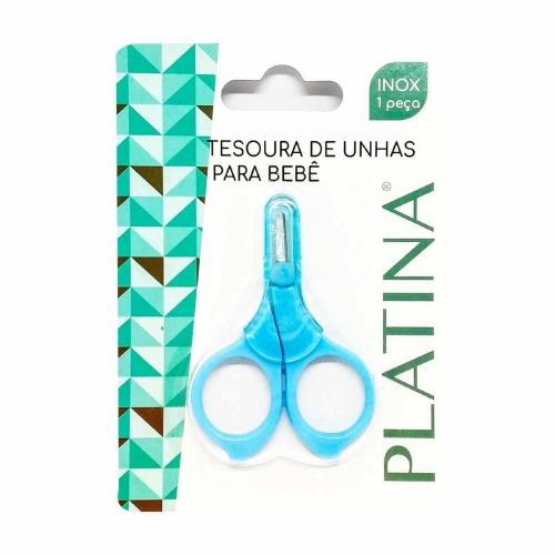 TESOURA DE UNHA P/ BEBE PLATINA AZUL/ROSA