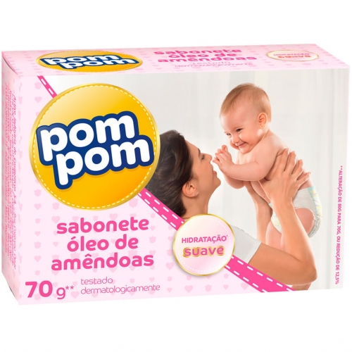 SABONETE BARRA POM POM OLEO DE AMENDOAS 70GR