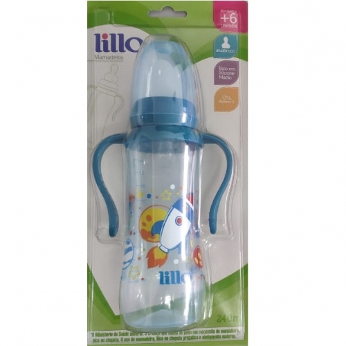 MAMADEIRA LILLO SONHO ACINT. 240ML ORT SIL ALÇA AZUL