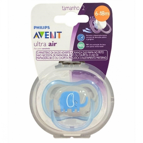 CHUPETA AVENT ULTRA AIR ELEFANTE AZUL 6 A 18M