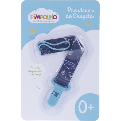 PRENDEDOR DE CHUPETA TAM UNICO MASC PIMPOLHO AZUL/URSO