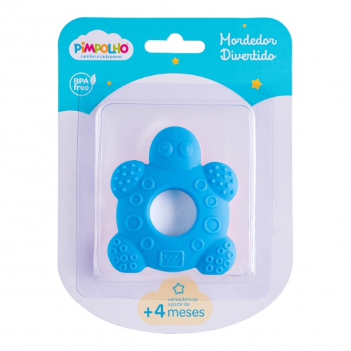 MORDEDOR INFANTIL TARTARUGA UNISSEX PIMPOLHO AZUL