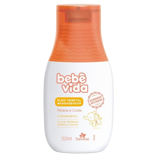 OLEO VEGETAL MASSAGEADOR BEBE VIDA DAVENE 200ML