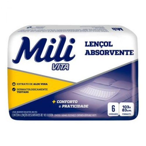 LENCOL ABSORVENTE MILI VITA COM 6 UN