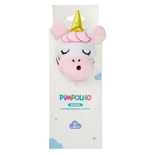 NANINHA COM PRENDEDOR DE CHUPETA FEM PIMPOLHO BRANCO/UNICORN