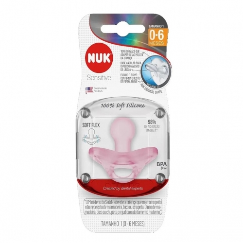 CHUPETA NUK SENSITIVE SOFT SILICONE GIRL 0-6M