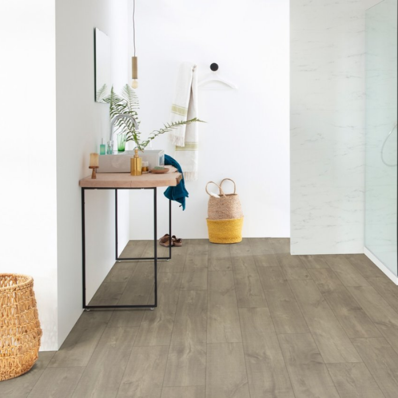 PISO LAMINADO QUICK STEP ELIGNA WIDE CARVALHO CAFÉ RESTAURADO M² (CLICADO)