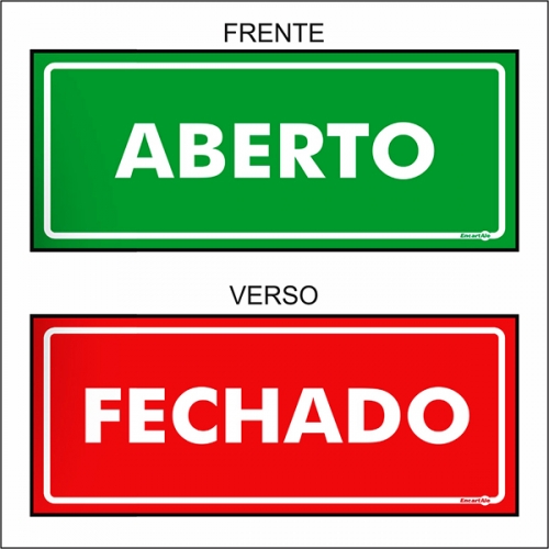 PLACA ABERTO/  FECHADO