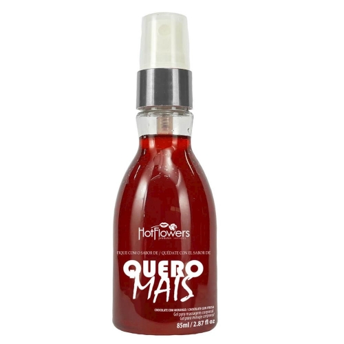 QUERO MAIS GEL BEIJÁVEL CHOCOLATE COM MORANGO 85ML HOT FLOWERS