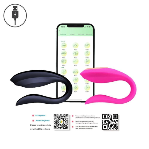 APP WEAR VIBRADOR CASAL DUPLO APLICATIVO INTERATIVO 9 VIBRAÇÕES 3781