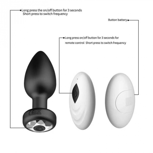 PLUG ANAL EM SILICONE COM VIBRO E CONTROLE SEM FIO - YSFG243