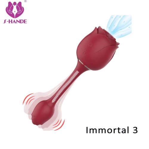 IMMORTAL FLOWER 3 VIBRADOR ARTICULADO COM 9 VIBRAÇÕES E SUCÇÃO S-HAND 7075