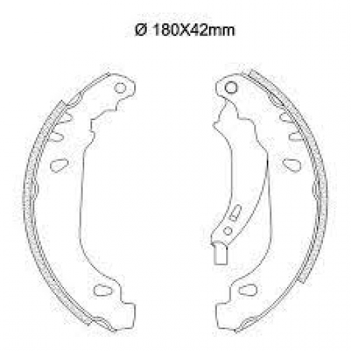 JG SAPATA DE FREIO FRASLE LOGAN/SANDERO 1.0 1.6 16V 180X42MM