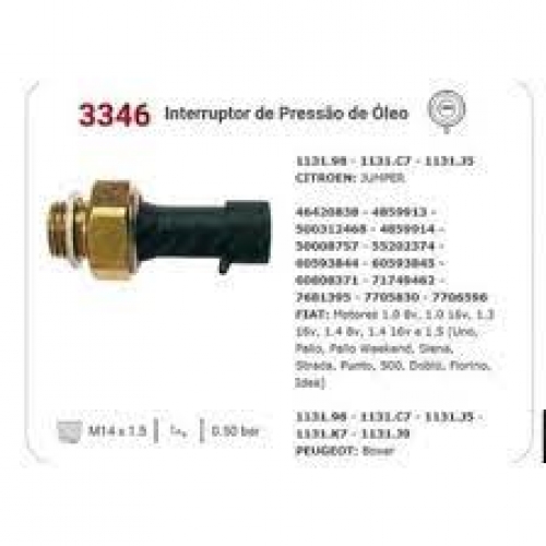 INTERRUPTOR DE PRESSAO DE OLEO 3RHO FIAT FIRE