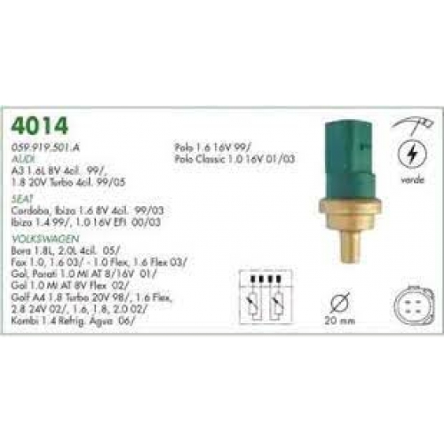 SENSOR DE TEMPERATURA VERDE VALCLEI VW