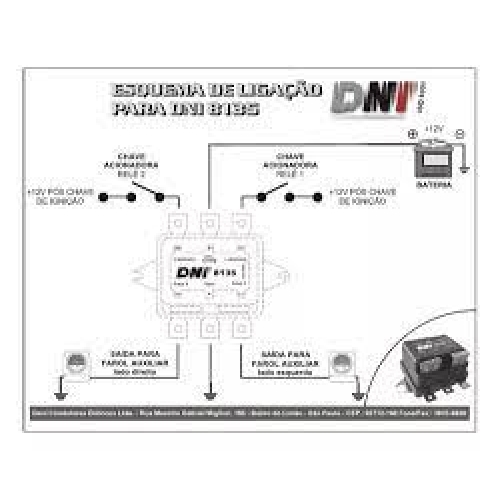 RELE DUPLO FAROL 40A.500W.12V