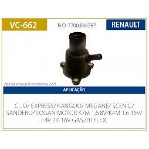 FLANGE DA VALVULA TERMOSTATICA VALCLEI RENAULT 1.6 8V