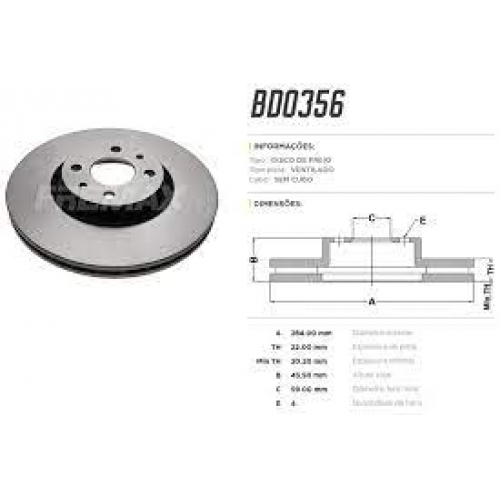 DISCO FREIO DIANT VENTILADO FREMAX STRADA/DOBLO 1.8