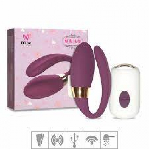 VIBRADOR DE CASAL RECARREGÁVEL C/CONTROLE 7 MODOS DE VIB. DIBE REF.VC001