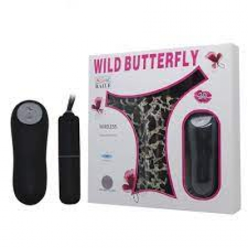 VIBRADOR MASSAGEADOR BULLET SEM FIO COM CALCINHA WILD BUTTERFLY- CÓD.2050