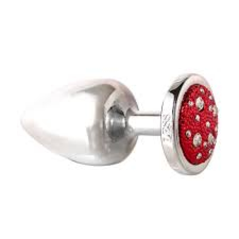 PLUG ANAL LESS CROMADO COM PEDRA CRAVEJADA  REF.HA143