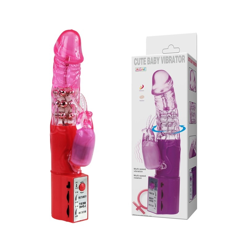 VIBRADOR ROTATIVO C/PEROLAS COELHO À PILHA 18,5X3,0CM