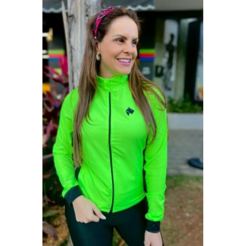 CORTA VENTO VERDE NEON FEM