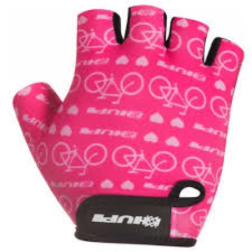 LUVA HUPI ECO DEDO CURTO LOVE BIKE ROSA