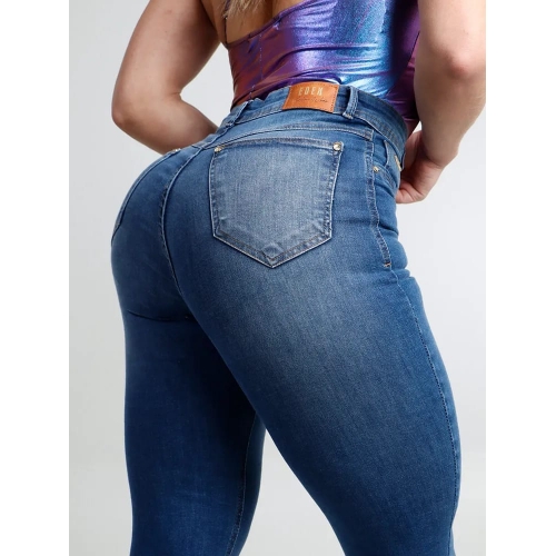 CALÇA JEANS CROPPED CONFORT + MODELAGEM PERFEITA E CÓS SOBREPOSTO