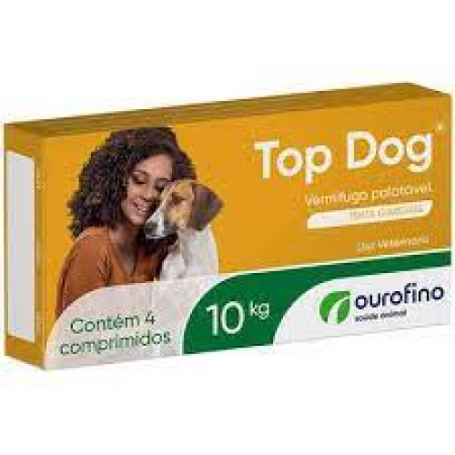 TOP DOG VERMIFUGO 10KG CONTEM 4 COMPRIMIDOS