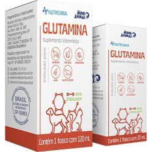 GLUTAMINA 120ml SUPLEMENTO VITAMÍNICO PARA PETS EM GERAL