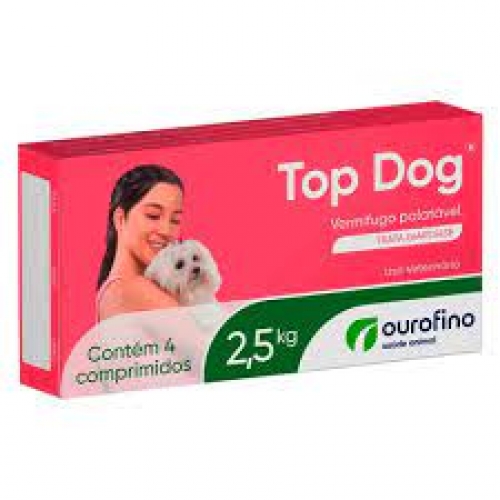 TOP DOG VERMIFUGO PET 2,5KG CONTEM 4 COMPRIMIDOS