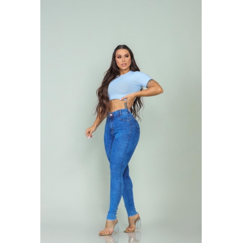 CALÇA JEANS FEMININA - AZUL ESCURO