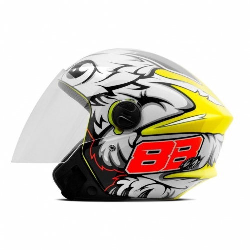 CAPACETE NEW LIBERTY THREE GP 88 AMARELO BRILHANTE 58