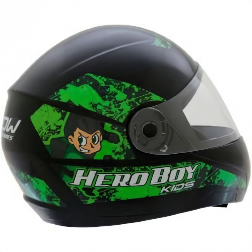 CAPACETE INFANTIL HERO BOY PTO/VERDE TAM 54