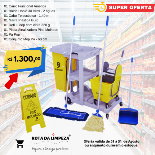 BRALIMPIA KIT PROMOCIONAL 3 BALDE AMARELO CARRINHO CINZA