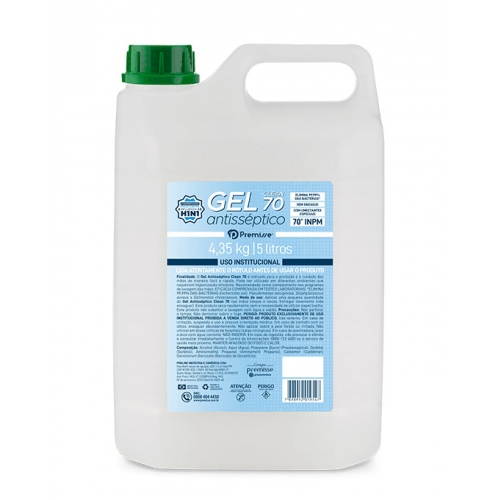 ALCOOL GEL CLEAN 70 PREMISSE ANTISSEPTICO 5L