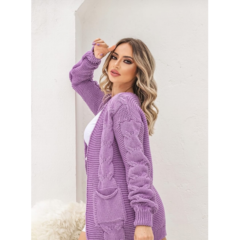 CARDIGAN DE LÃ TRANÇADO