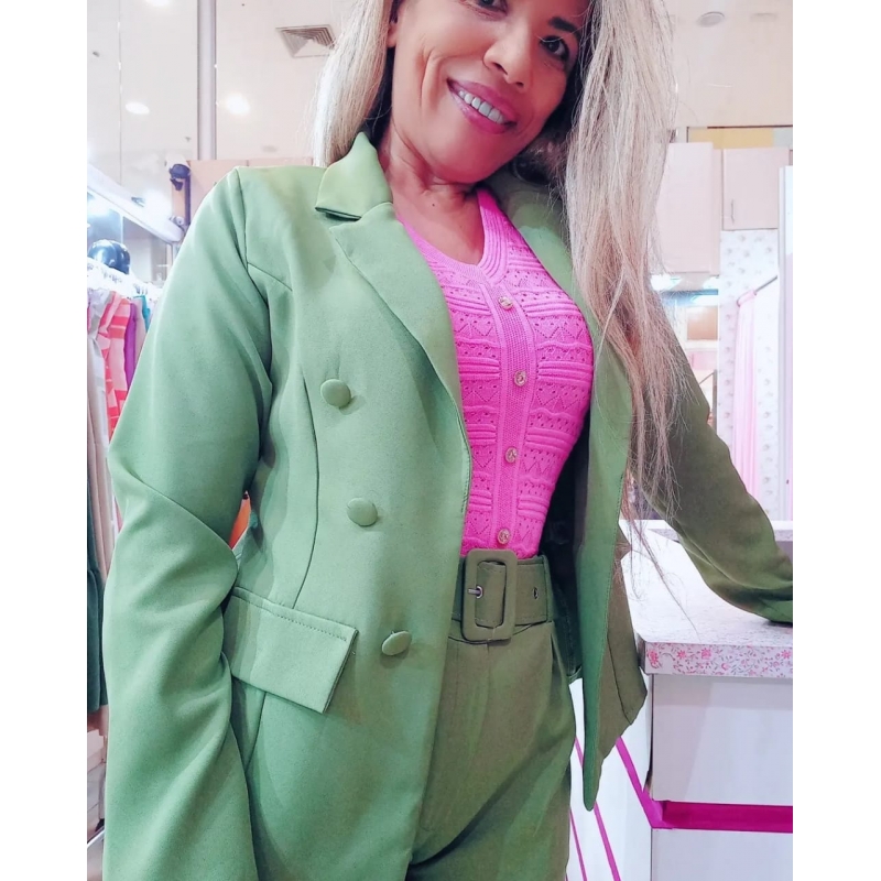 BLAZER ALFAIATARIA VERDE HORTELÃ