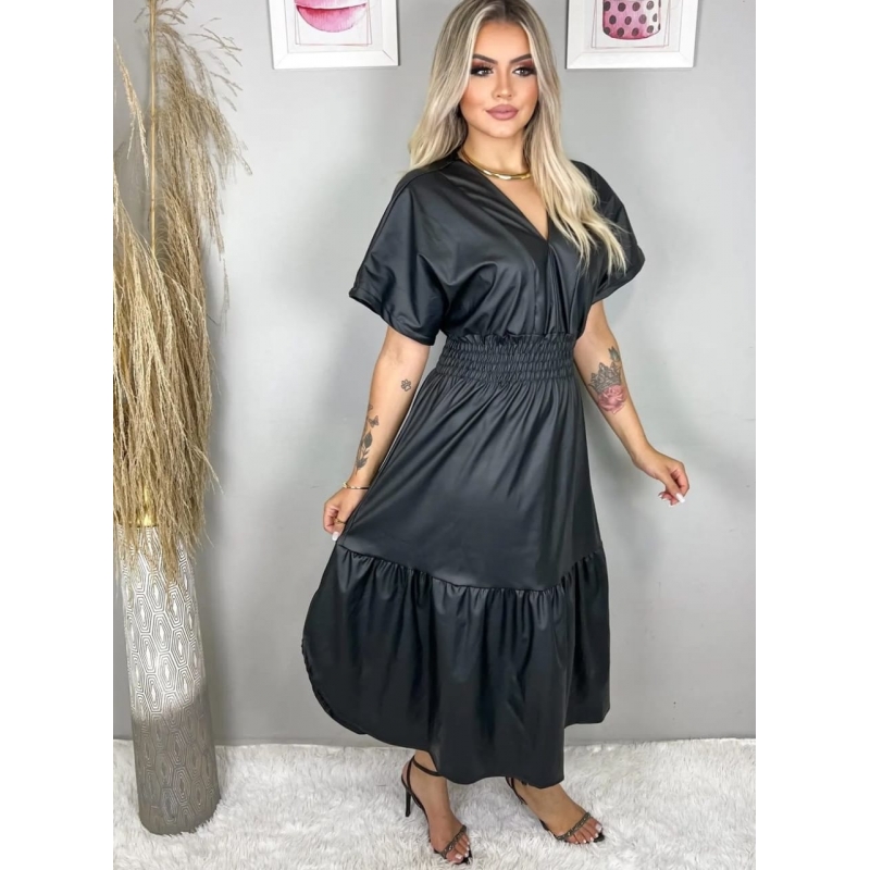 VESTIDO EM COURO ECOLOGICO