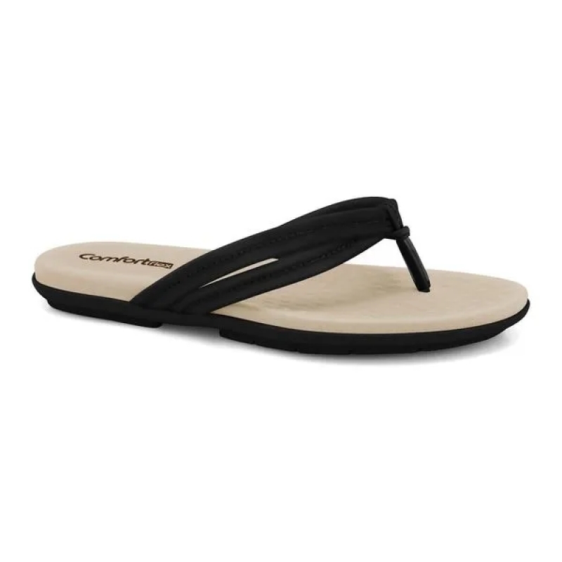 CHINELO SINTETICO FLEX PLUS PRETO COMFORTFLEX