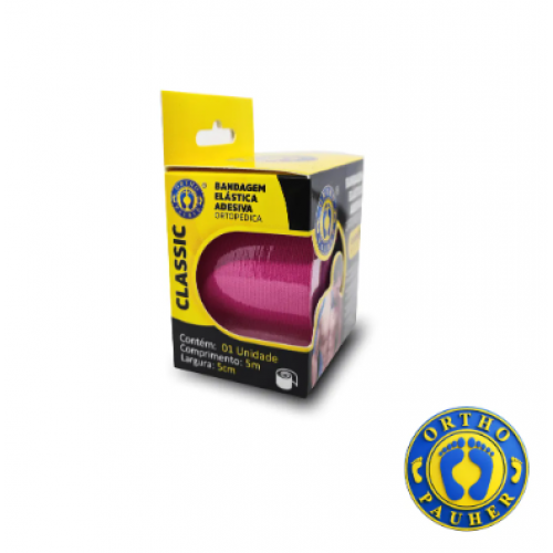 BANDAGEM ELASTICA ADESIVA 5CMX5M ROSA ORTHOPAUHER REFKP101