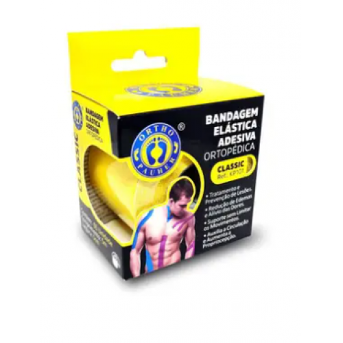 BANDAGEM ELASTICA ADESIVA 5CMX5M AMARELO ORTHOPAUHER REFKP101