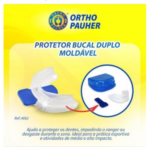 PROTETOR BUCAL NATURAL SILICONE MOLDAVEL DUPLO ORTHOPAUHER REF4062