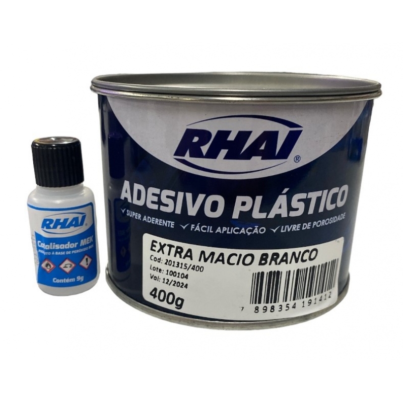 ADESIVO PLÁSTICO EXTRA MACIO BRANCO 400G (C/CATALISADOR) - RHAI