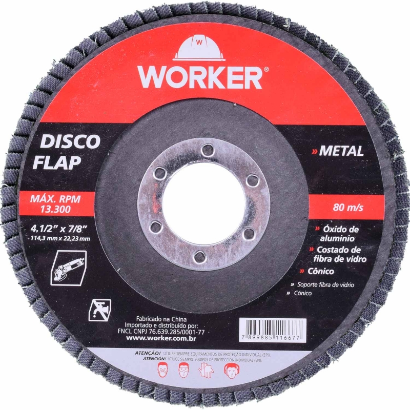 DISCO FLAP CURV G120 115X22;2MM METAL - WORKER